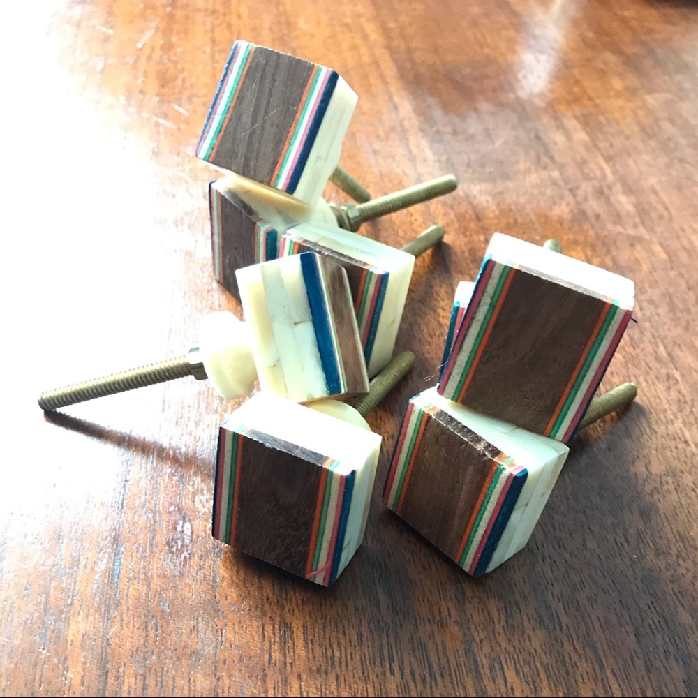 Drawer or Cabinet door pulls // Wood Inlay